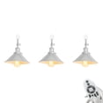 thumbnail image 1 of FSLiving Adjustable Angle J-Type Track Pendangt Light with E26 Silver Base&Silver Metal Cone Shade,Remote Control Dimmable Color Changing Timing Lamp for Home Kitchen Farmhouse,Customizable - 3 Lights, 1 of 9
