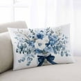 thumbnail image 2 of Blue Spring Floral Throw Pillow Cover 24 x 36 Inch Decorative Pillow Cover Watercolor Summer Flowers Lumbar Pillowcase Seasonal Rectangle Cushion Case for Couch Sofa Bed Living Room, 2 of 7