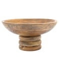 thumbnail image 6 of Decorative Round Wood Bowl with Ribbed Base for Coffee Table - Modern Centerpiece Table Decoration or Entryway Table for Home Decor Accent - Stylish Kitchen Counter, Key, or Candy Bowl - 5", Brown, 6 of 7