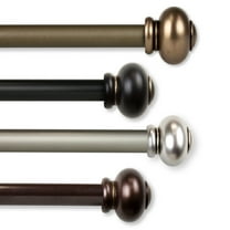 5/8" Dia Adjustable 48"-84" single curtain rod with Henrietta Finials - Satin Nickel,(5788-485)