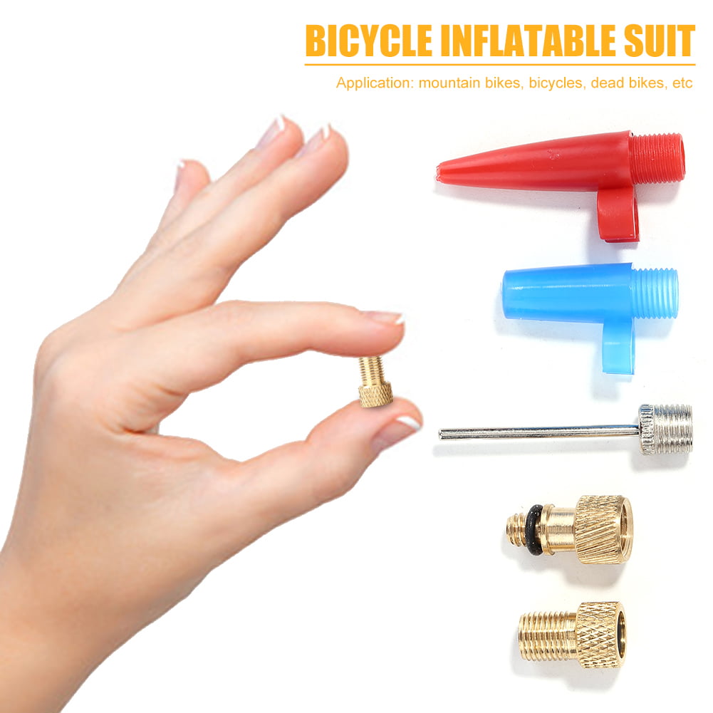5pcs/set Bicycle Tire Inflate Schrader Presta Valve Needle Hose Adapter Kit L&6 