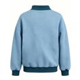 thumbnail image 4 of Resicozy Girls Mock Neck Sweatshirt Oversized Fleece Lined Fashion Solid Color Pullover Top 2026 2-13 Years Blue 120, 4 of 5