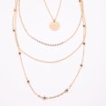 thumbnail image 2 of Collar TUNC Boho oro multicapa lentejuelas con borla cadena delicada moneda grande disco colgante, 2 of 4