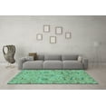 thumbnail image 3 of Ahgly Company Indoor Round Abstract Turquoise Blue Modern Area Rugs, 6' Round, 3 of 4