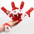 thumbnail image 2 of Pulsera de Papá Noel con diseño de muñeco de nieve y alce en 3D con estampado dorado de copos de nieve para niños, niñas y adultos, ideal como recuerdo para fiestas navideñas (estilo aleatorio)., 2 of 7