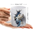 thumbnail image 2 of 3D Lizard Hole In A Wall Coffee Mug - Funny Birthday Gift Idea For Mom Dad Husband Wife - 11 Oz 3D Coffee Mug Tea Cup White, 2 of 7