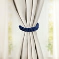 thumbnail image 7 of Handwoven Cotton Curtain Tiebacks 9.44in - Adjustable Non-Slip Holdbacks for Thick Curtains, Natural Window Accents & Home Decor (Navy)​, 7 of 7