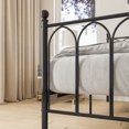 thumbnail image 3 of FlkwoH Cama de metal Estructura de cama de metal con cama de invitados con listones Cama doble Estructura de cama juvenil para dormitorio de invitados, negro, 3 of 5