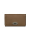 Pre-Owned Authenticated Mulberry Wallet on Chain Calf Leather Brown