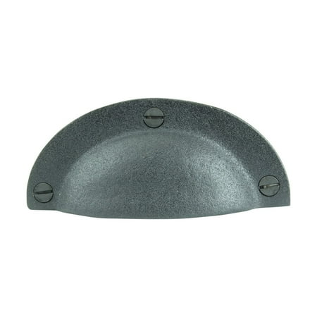 - Cabinet or Drawer Bin Pull Black Iron Cup 4