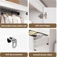 thumbnail image 6 of IdealHouse Armoire Wardrobe Closet with 3 Drawers and 2 Doors, Modern Tall Wooden Wardrobe Cabinet for Hanging Clothes, Bedroom Storage Organizer, White, 6 of 8
