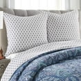 thumbnail image 2 of Levtex Home - Bellamy Teal Quilt - Euro Sham - Medallion Icons in Navy and White - Quilt (26x26in.) - Reversible - Cotton, 2 of 3
