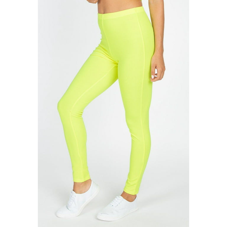 Women High Waist Neon Yellow Full Length Leggings