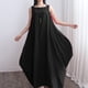 thumbnail image 5 of Maxi sin mangas de las mujeres vestido de la túnica más bolsillos del tamaño O cuello vestido de MABOTO Vestido, 5 of 6