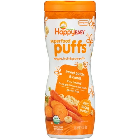 HappyBaby Organics Superfood Puffs Sweet Potato & Carrot, 2.1 OZ