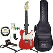 Sawtooth Classic ET 60 Ash Body Electric Guitar with Gig Bag and Accessories, Habanero
