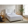 thumbnail image 2 of Queen Size Platform Bed, Elegant Bed Frame with Chenille Fabric, High Headboard, Wooden-slats Base, Metal Side Rails Frame, Simplicity Bed for Adults, Teens, Children, Cream White, 2 of 9