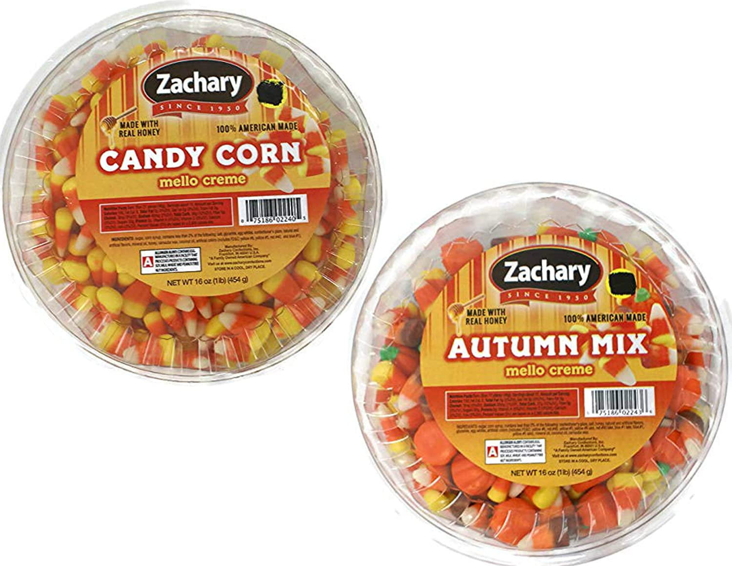 Halloween Snacks - Zachary Autumn Mix And Candy Corn 1 Pound Tubs - 2 Pack - Walmartcom