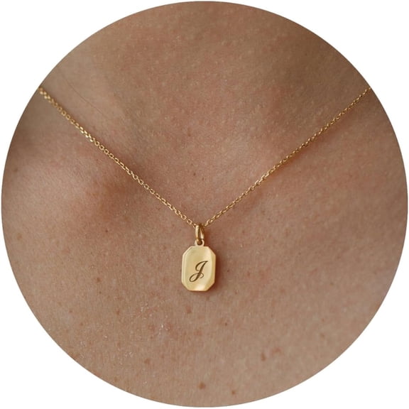 Gold Initial Necklace for Women - Dainty 14K Gold Plated Letter A-Z Pendent Necklace for Women Trendy, Womens Gold Jewelry Necklace Gifts