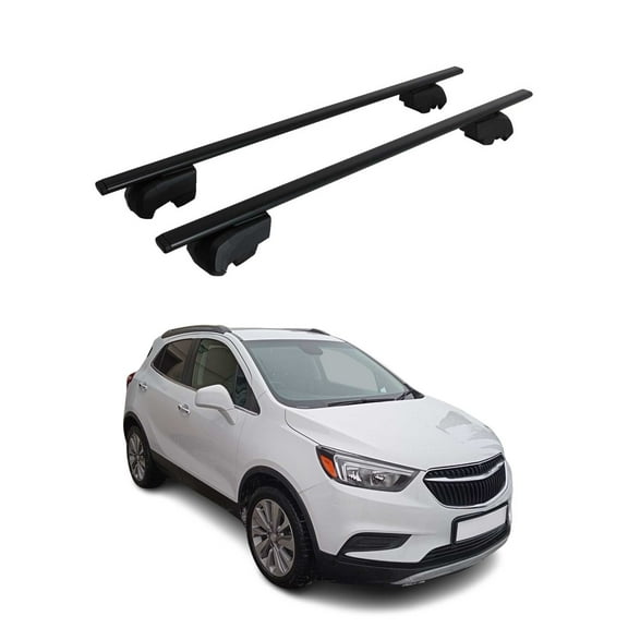 OMAC Roof Racks Luggage Carrier Cross Bars Iron for Buick Encore 2013-2022 Black 2 Pcs Anti-Theft for Travel Kayak Canoe Surf Ski Snowboard Camping