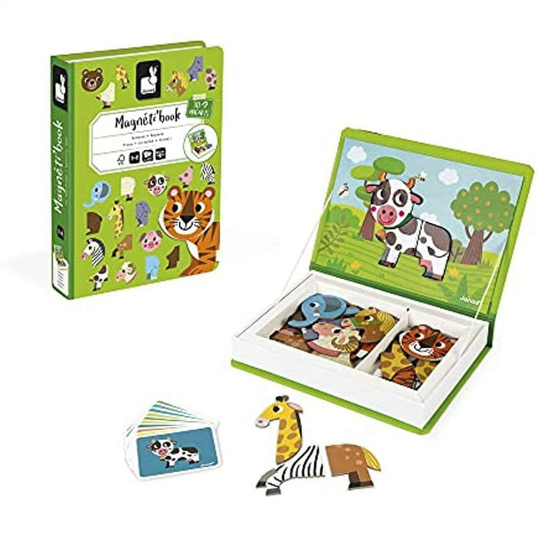 Janod MagnetiBook 41 pc Magnetic Animal Mix and Match Game - Ages 3+ -  J02723 