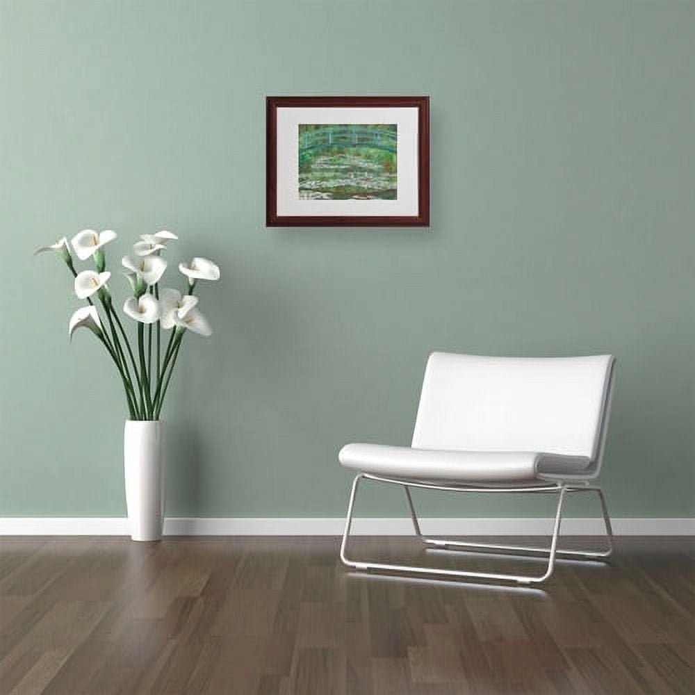 Trademark Fine Art "The Japanese Footbridge" Canvas Art by Claude Monet, Wood Frame