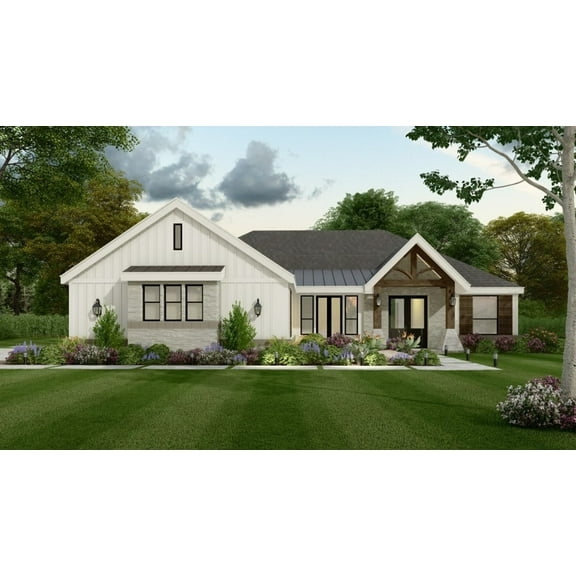 015-2294: Traditional Country 3 Bed, 4 Bath Luxury Home Plan, 2294 Sq Ft: Full Blueprints with License to Build by Home Plan Marketplace - Lesuto