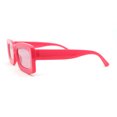 thumbnail image 3 of Trendy Hipster Thick Plastic Narrow Rectangle Minimal Fashion Sunglasses Hot Pink - Pink, 3 of 4