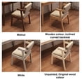 thumbnail image 5 of Wood Home Office Desk Chair Linen Cushion,Dining Room Chair Armchair Reading Chairs Backrest Chairs,Lounge Chairs for Kitchen Bedroom,Courtyard, 5 of 6