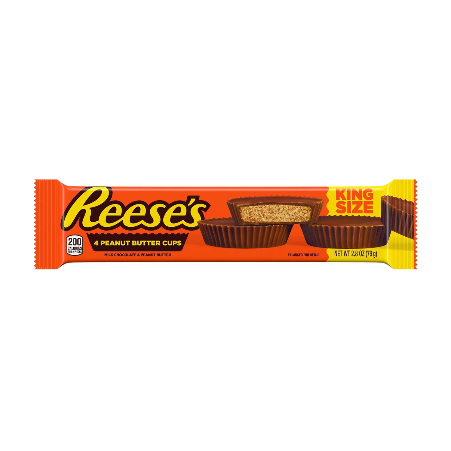 Reese's Milk Chocolate Peanut Butter Cups King Size, 2.8 Oz
