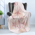 thumbnail image 4 of Dahlia Soft Flannel Fleece Throw Blanket, Romantic Vintage Toned Floral Bouquet Shabby Grace Feminine Garden, Cozy Plush for Indoor and Outdoor Use, 50" x 60", Pale Peach Dried Rose, by Ambesonne, 4 of 5