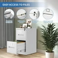 thumbnail image 4 of 2 Drawer File Cabinet with Lock, Metal Filing Cabinets for Home Office, Vertical Narrow File Cabinet Lockable Steel Storage Cabinets for Letter/Legal/F4/A4 Size, Assembly Required(White), 4 of 13