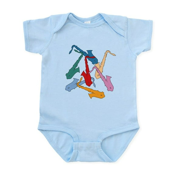 CafePress - Colorful Saxophones Infant Bodysuit - Baby Light Bodysuit, Size Newborn - 24 Months
