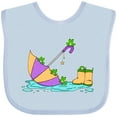 thumbnail image 3 of Inktastic Cute Frogs in a Umbrella with Boots Boys or Girls Baby Bib, 3 of 4