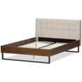 thumbnail image 4 of Baxton Studio Lit Plateforme Grand Tufté Mitchell en Beige et Marron, 4 of 7