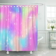 KSADK Unicorn with Rainbow Mesh Liquid Universe in Princess Colors Fantasy Gradient Shower Curtain Bathroom Curtain 66x72 inch