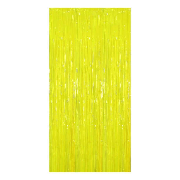 Cortina de borlas fluorescentes de plástico con diseño de macarrones, para fiestas de cumpleaños, como fondo para fotomatón, fácil de colgar, decoración festiva