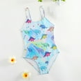 thumbnail image 4 of LYMAYTER 4-8 T Girls halter Swimsuits One Piece Cute Printed Bathing Suit for kids Toddler Summer Multi-color Bikini Swimwear, 4 of 9