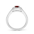 thumbnail image 2 of ANGARA Natural Classic Oval Ruby Halo Ring with Diamond Accents in 14K White Gold for Women (Size-6x4mm) | July Birthstone Jewelry for Her | Natural Ruby Rings, 2 of 11