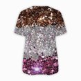 thumbnail image 4 of Débardeurs Grande Taille pour Femmes Mode Ample Confortable Col en V Zip Imprimé Manches Courtes Blouse T-Shirt Col en V Femmes en Solde, 4 of 5