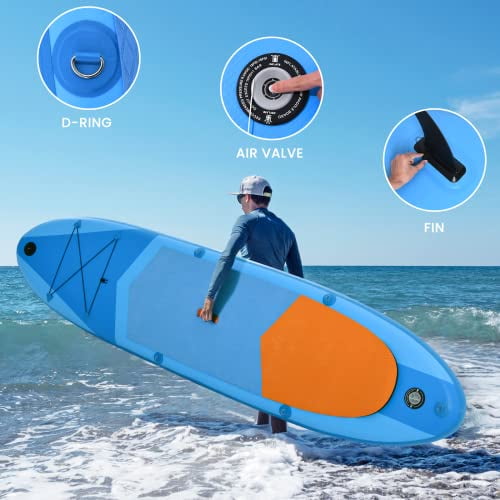 iSUP Paddleboard 350LBS Capacity Valwix Inflatable Stand Up Paddle Board w/ Electric Pump & Built-in Action Camera Mount Base 