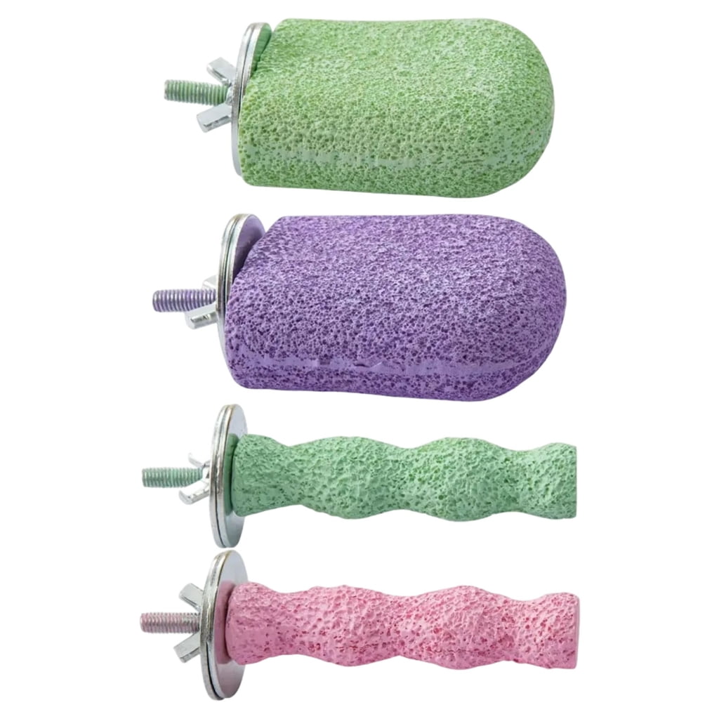 Safe Resin Bird Cage Perches 4PCS Chewing Stands For Parakeets Cockatiels To Sharpen Claw