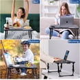 thumbnail image 5 of Laptop Desk for Bed, Height Adjustable Laptop Bed Table, Foldable Portable Lap Desk Stand with USB/Storage Drawer/Cup Holder/Slot, Breakfast Tray for Working Reading Writing Eating, 5 of 9