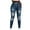 Blue, variant on Jeans for Women Trendy Ripped MIUOWANP Women's Embroidered Pocket Low Rise Skinny Denim Pants Blue S