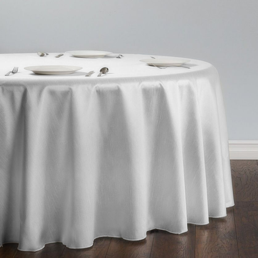LinenTablecloth 108 in Round Shantung Silk Tablecloth White