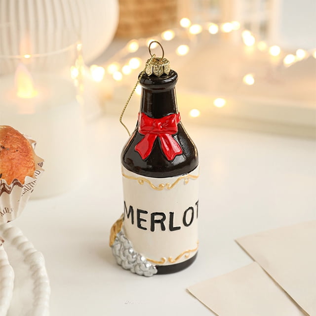 Plastic Colorful Beverage Coffee Bottle Pendant Santa Claus Christmas Tree Ornaments Decoration Atmospheres Arrangement Supplies