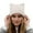 White, variant on Winter Knitted With Cat Ears Soft Blend Thermal Ear Hat For Outdoor Cold Weather Soft Stylish Basic Bomber Hats