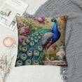 thumbnail image 2 of Creowell Green Peacock Animal Throw Pillow Cover Beautiful Peacock Feather Pillow Case Cushion Cover Decorative Zippered Pillow Covers for Bed Sofa Couch, 2 of 5