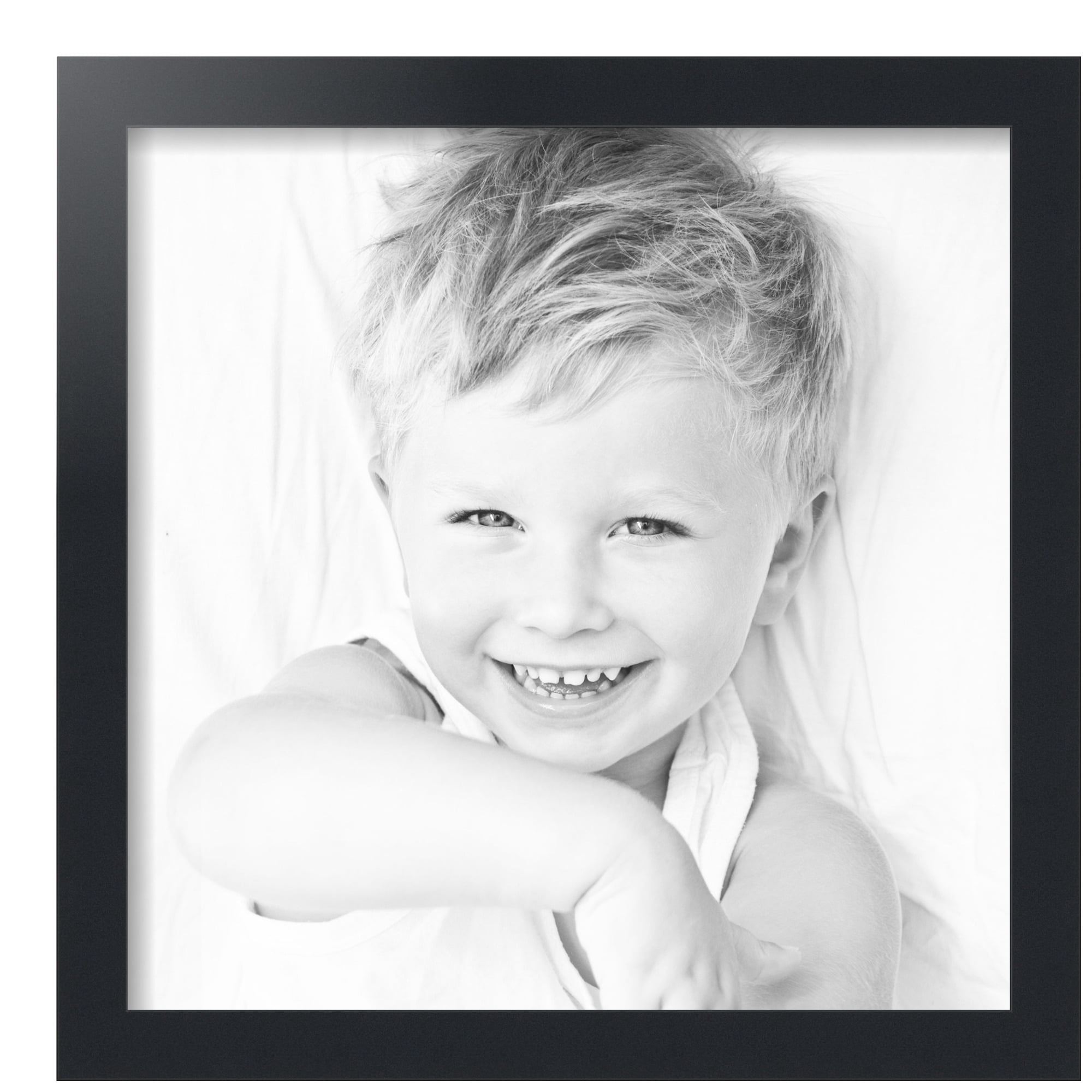 ArtToFrames 16" x 16" Black Picture Frame, 16x16 inch Black MDF Poster Frame (WOM-3926), 4 Pack