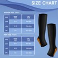 thumbnail image 7 of 2 Pairs Open Toe Zipper Medical Sport Copper Compression Socks With Anti-slip Silicone for Women & Men Circulation 15-20 mmHg is Best Support for Athletic Running Cycling, Nursing, Travel, 7 of 7